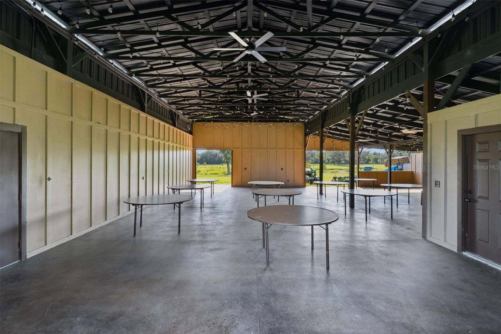 Inside barn