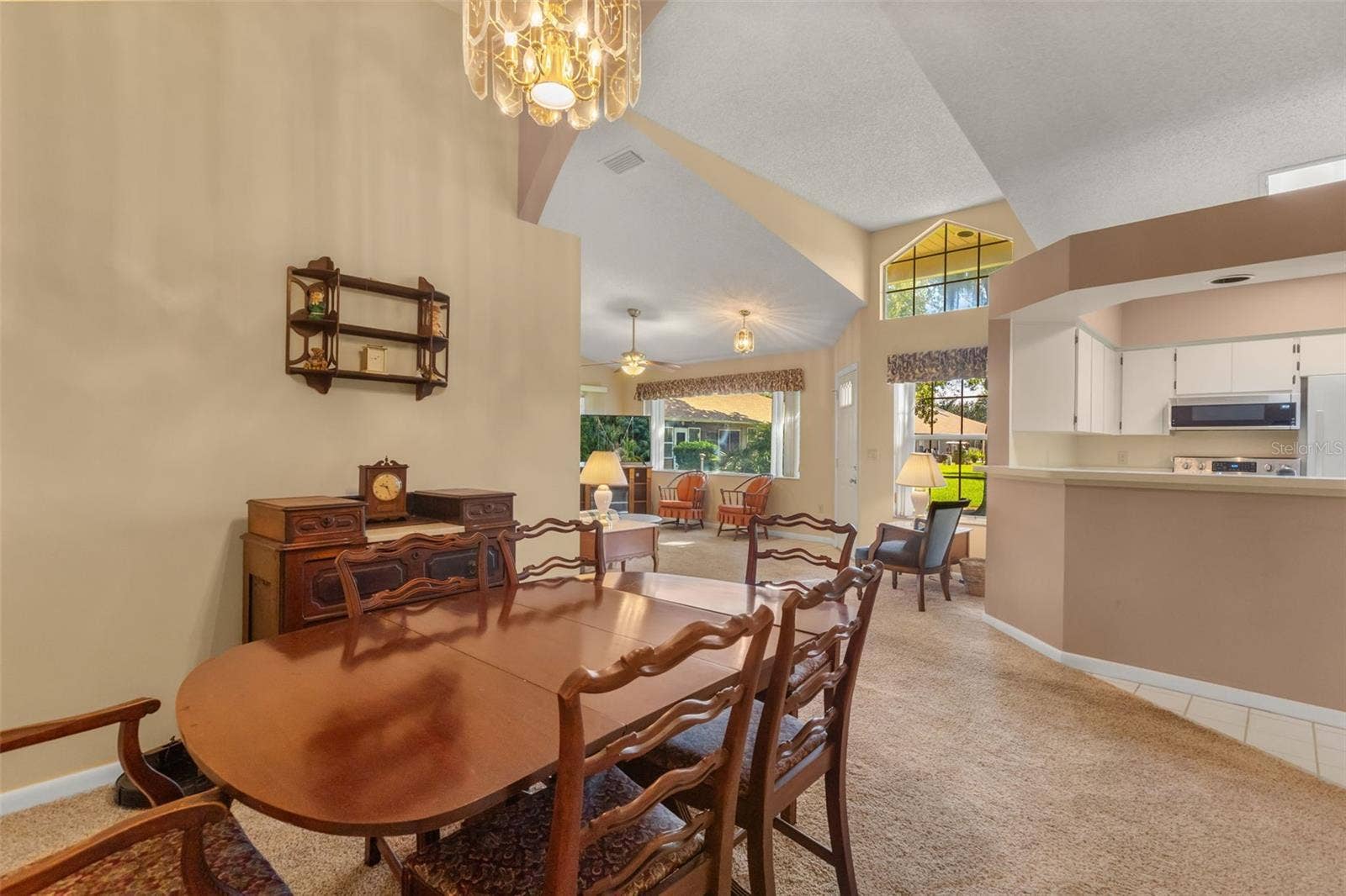 Dining room with view of kitchen and living room