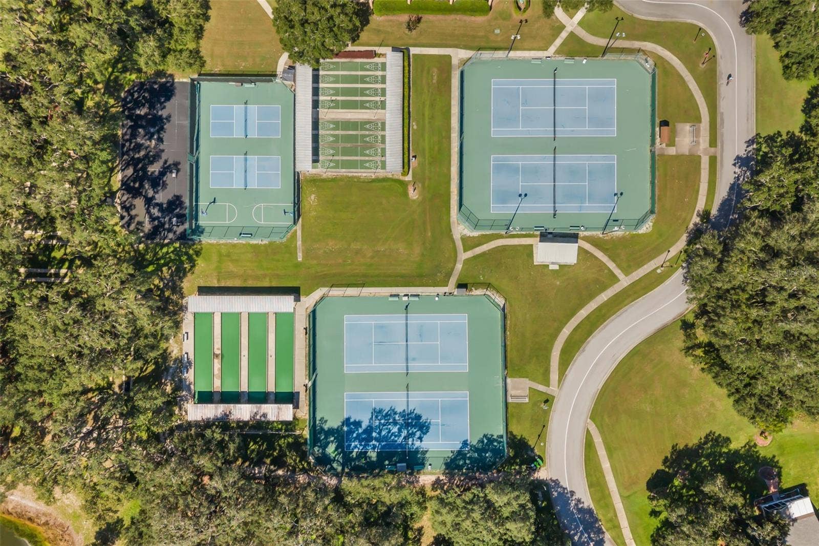 Tennis, pickle ball and bocce ball courts, shuffleboard