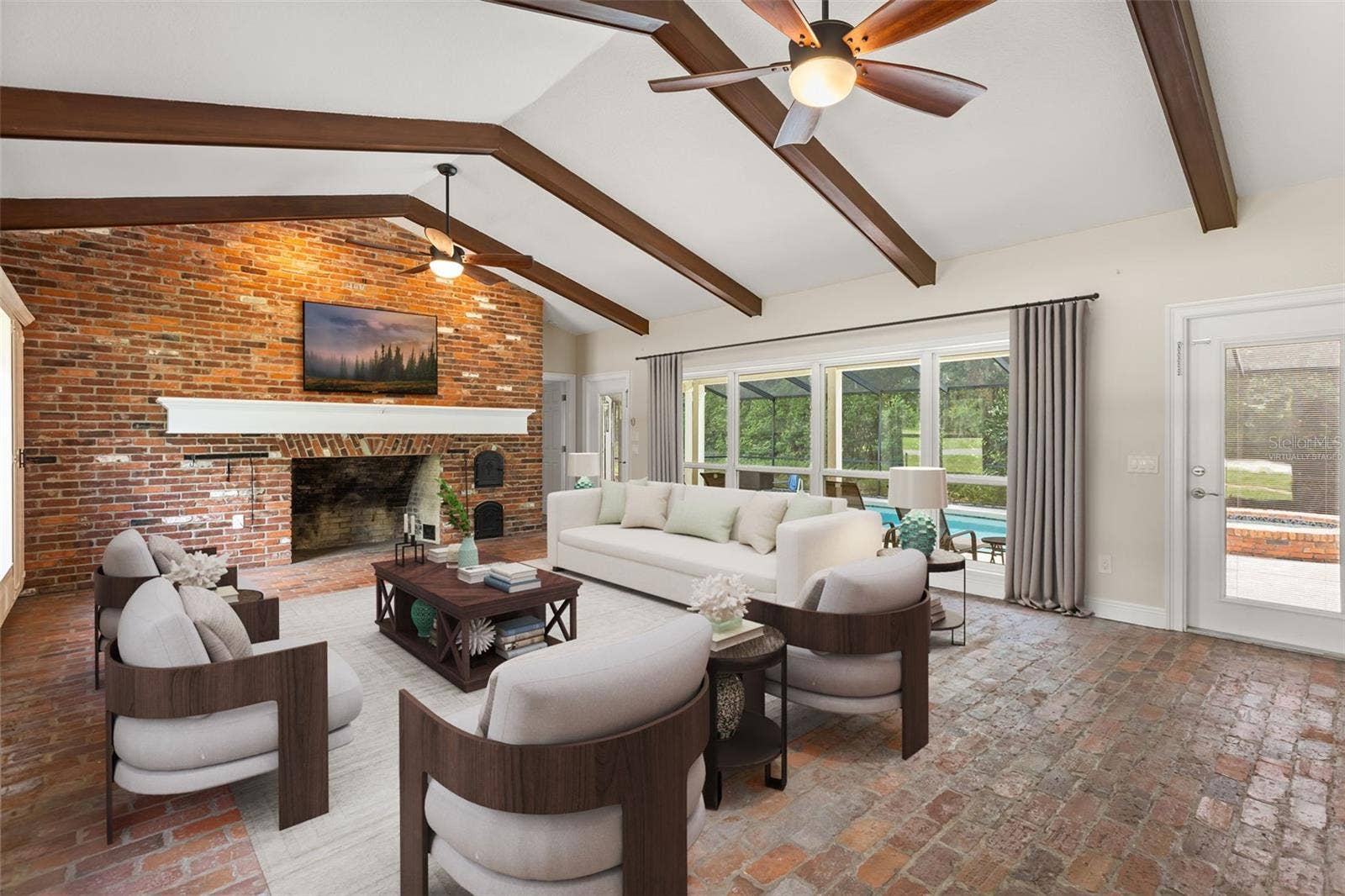 Family Room Virtually Staged
