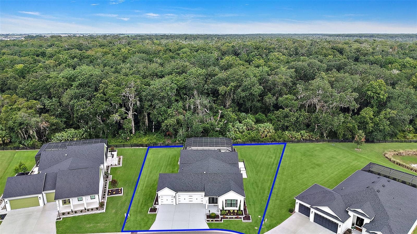 Front Exterior-Arial View with Property Lines