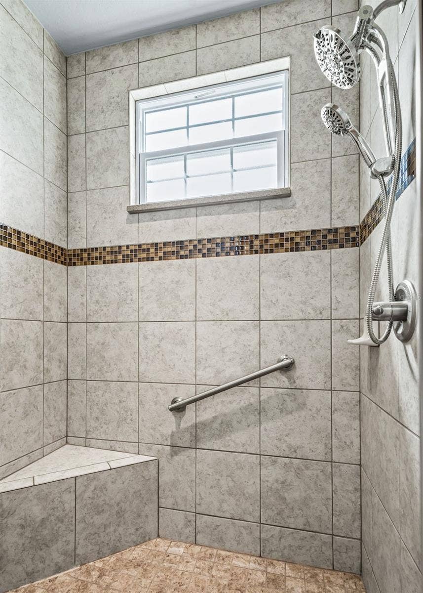 Tiled walk in shower