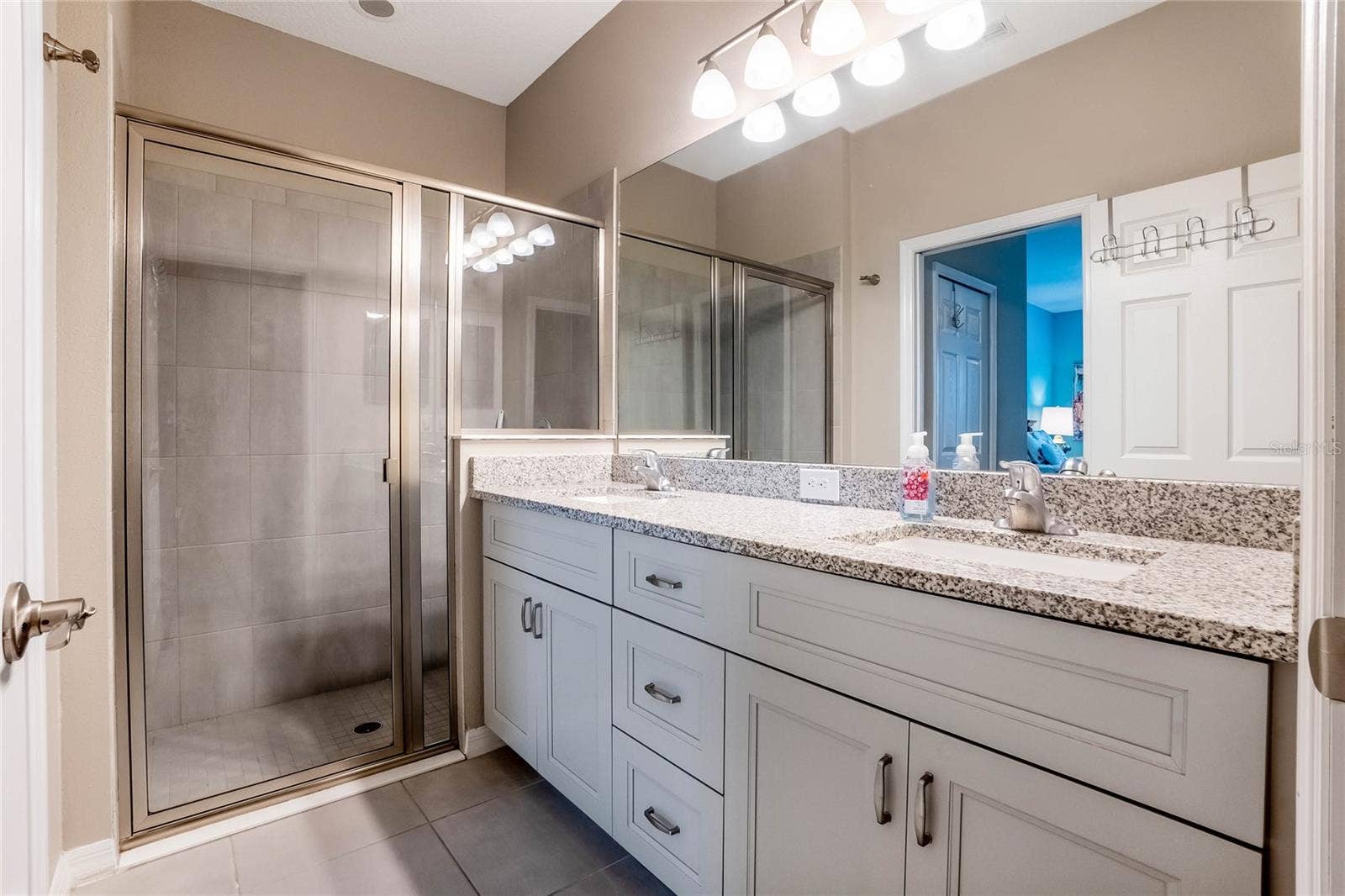4400 BEDFORD WAY, Leesburg, FL 34748 Master Bathroom, dual sinks, ceramic tile shower