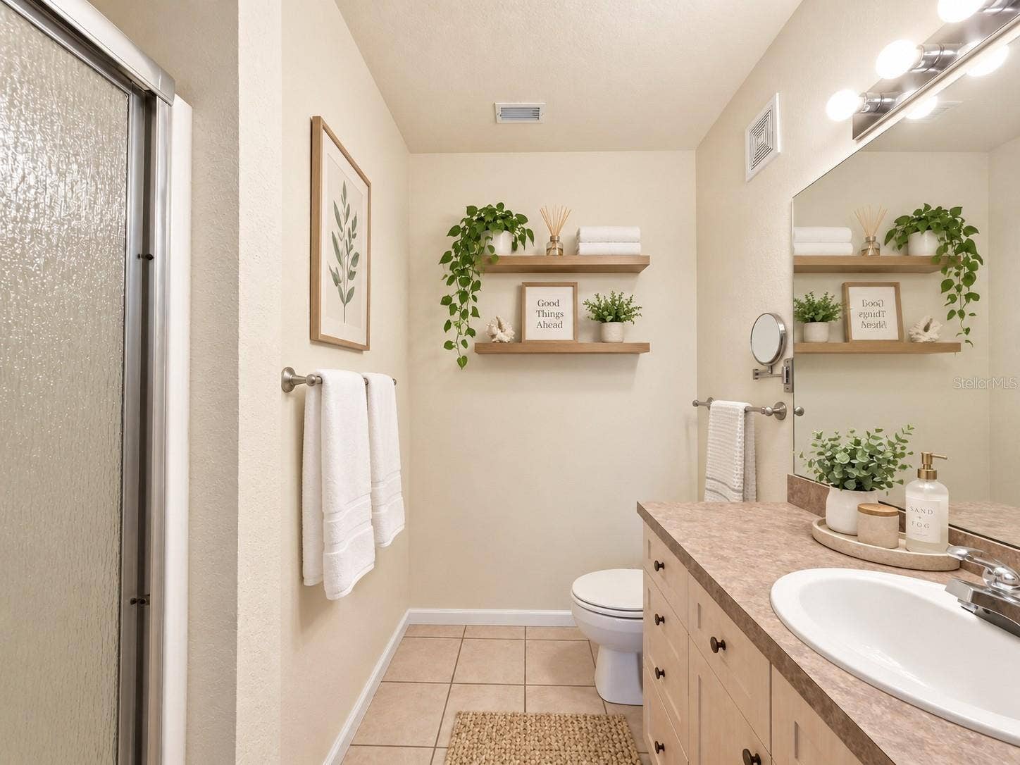 830 AIRPORT ROAD, #111, Port Orange, FL 32128 Primary Bathroom - walk-in shower with built in bench