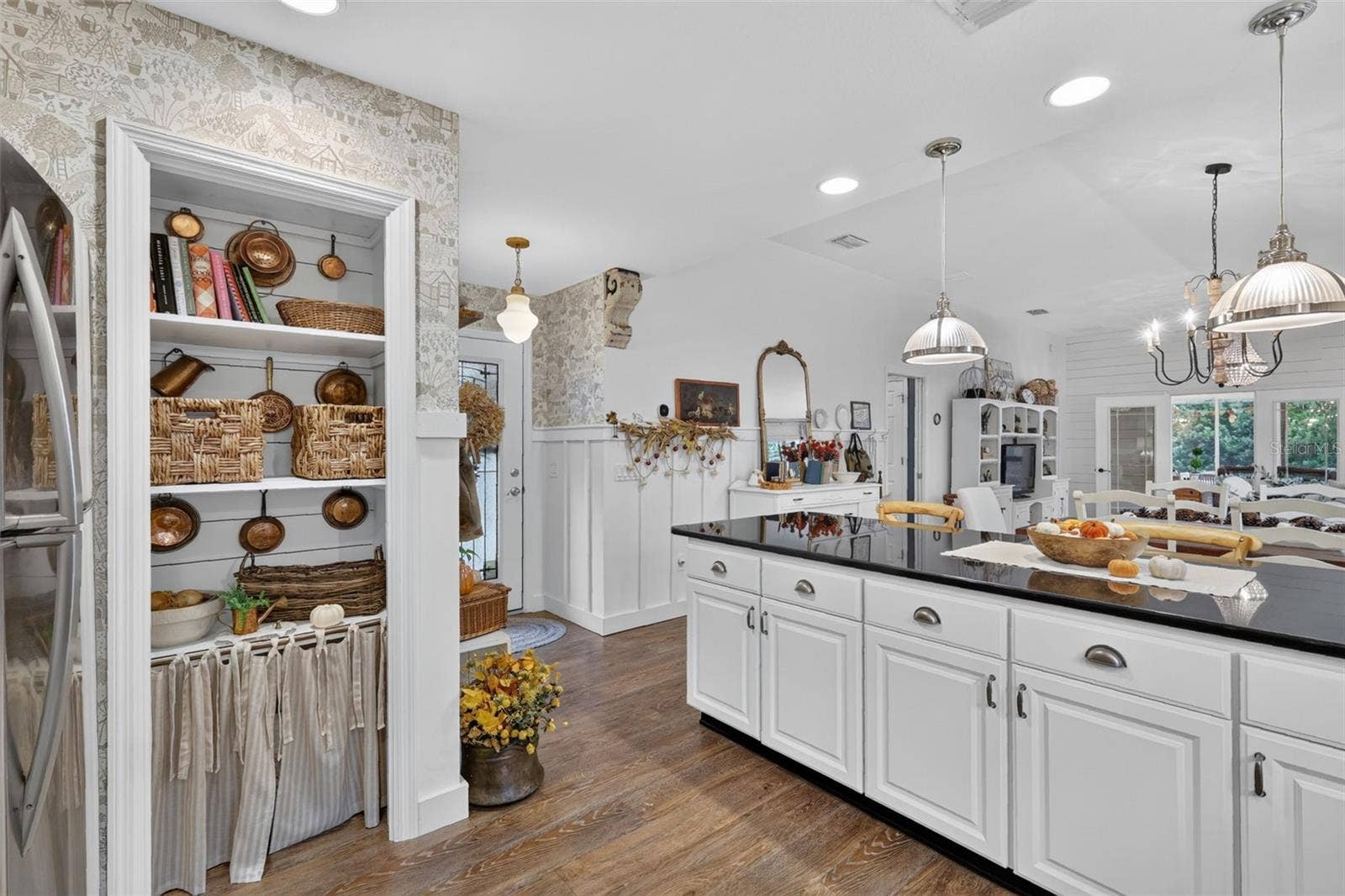 Kitchen Pantry and View to Front Door