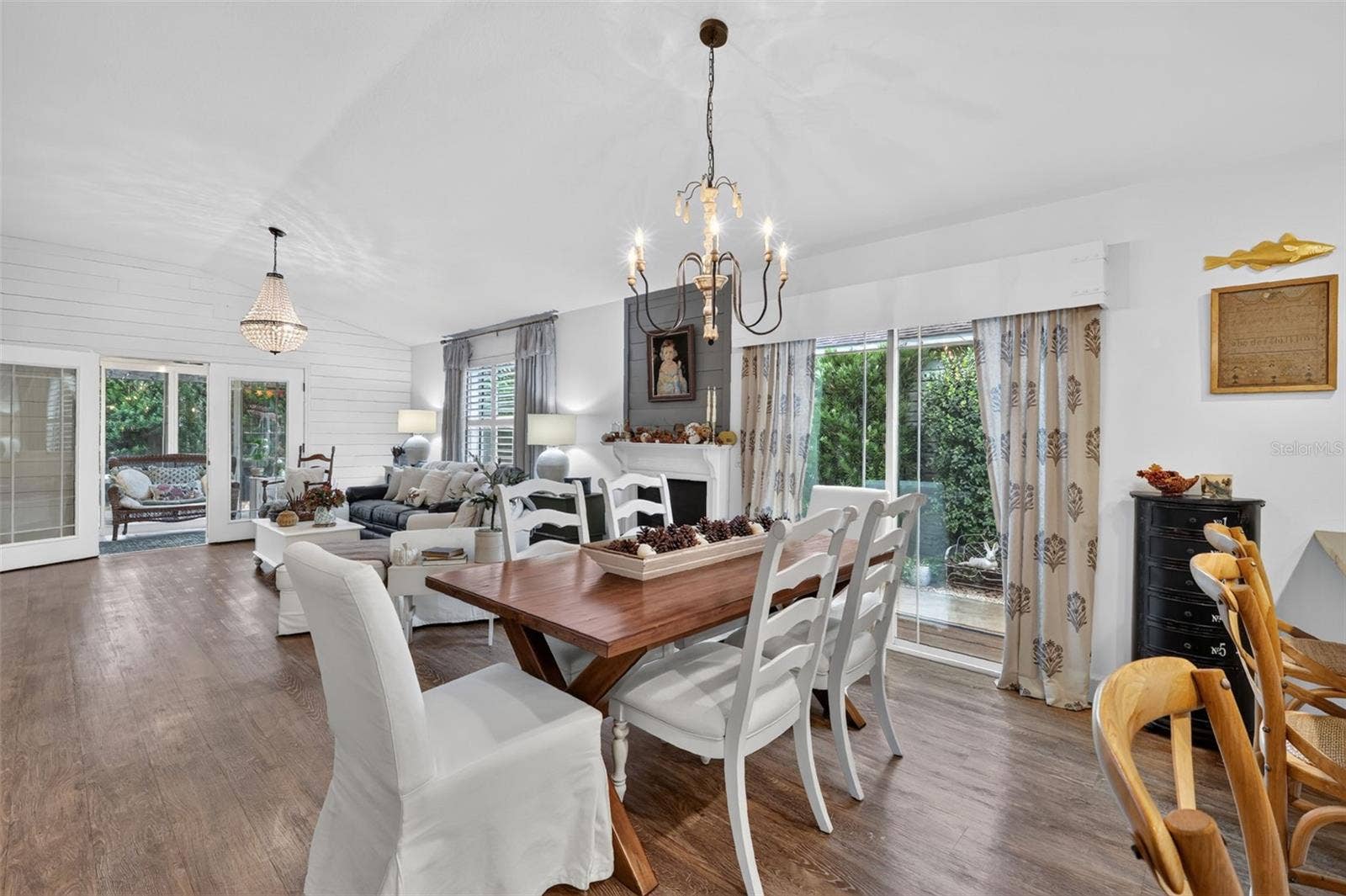 Dining Room with New Sliding Glass Doors