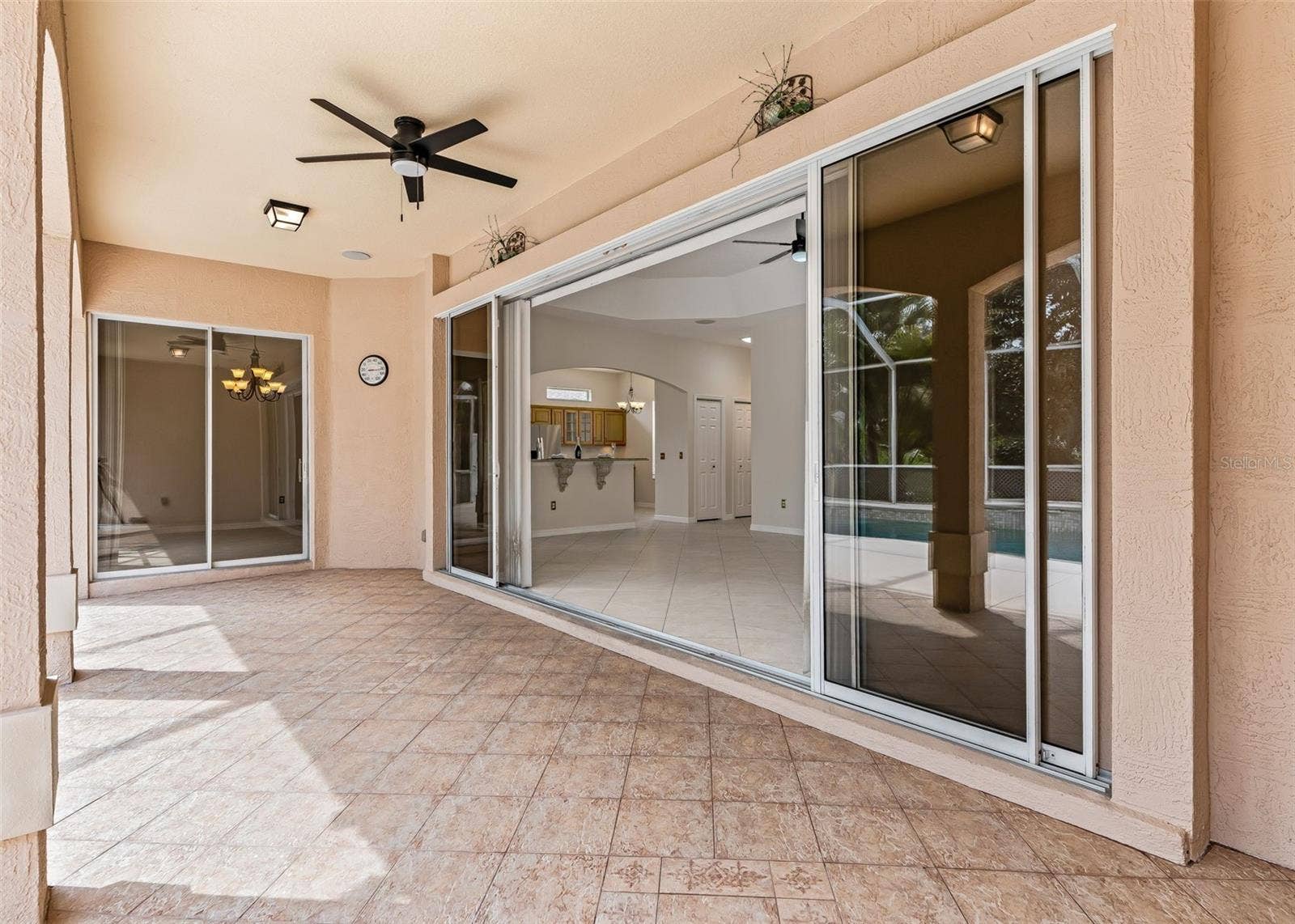 Sliders to pool area
