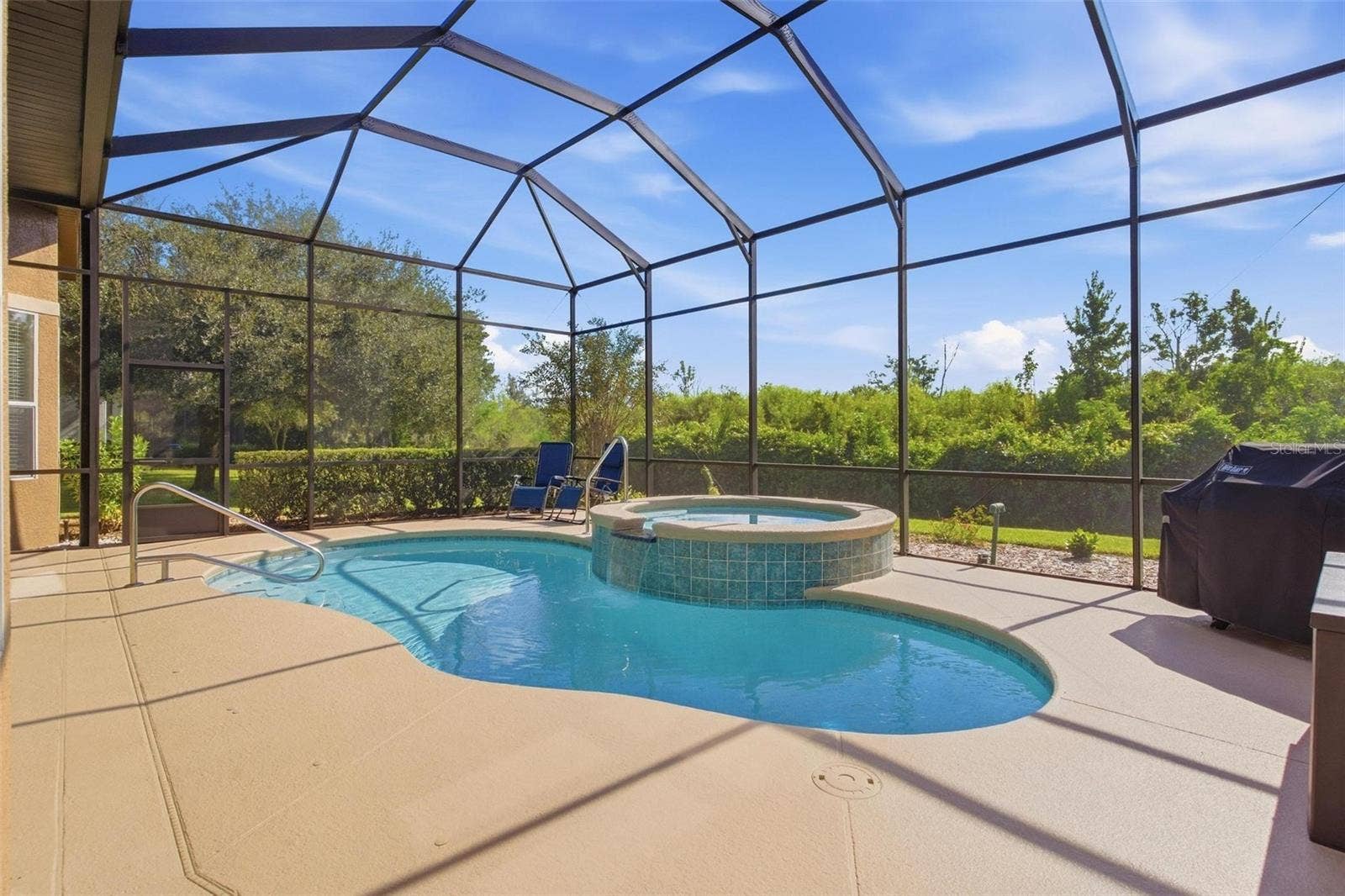 39118 GRIFFIN LANDING, Lady Lake, FL 32159 Beautiful view of outside heated pool and spa.