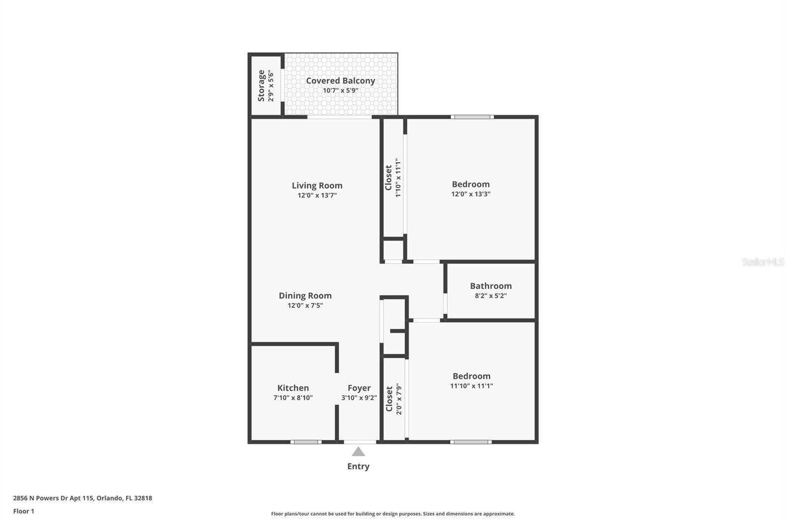 2856 N POWERS DRIVE, #115, Orlando, FL 32818 Floor Plan