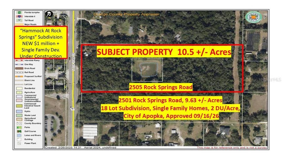 Property photo for 2505 ROCK SPRINGS ROAD, Apopka, FL