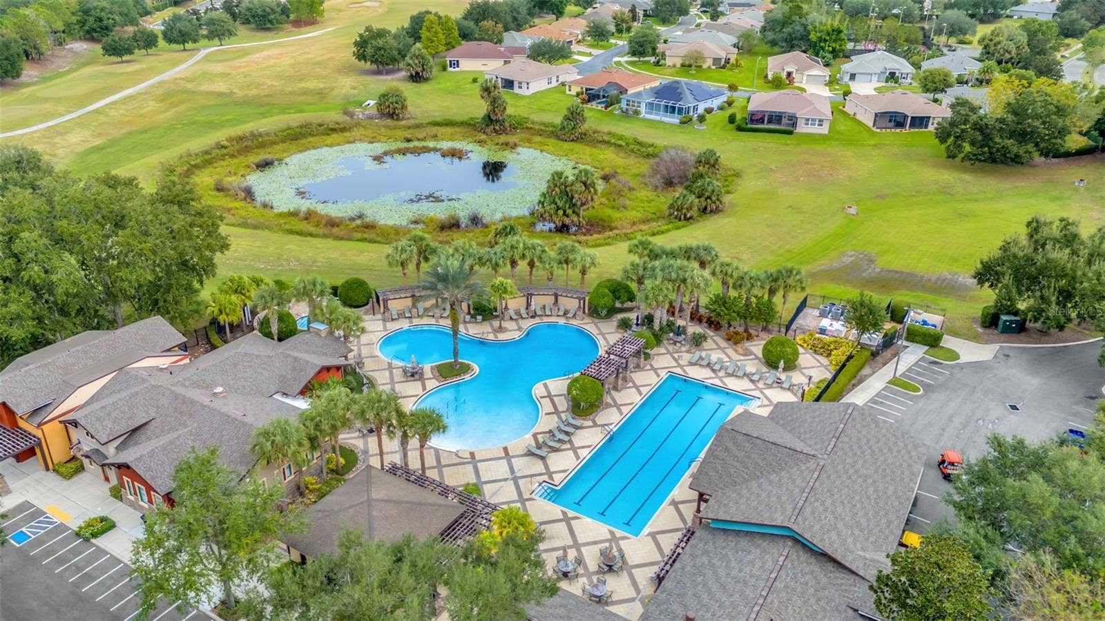 4711 HERITAGE TRAIL, Leesburg, FL 34748 Aerial View of Arlington Ridge Community Pool & Lap Pool
