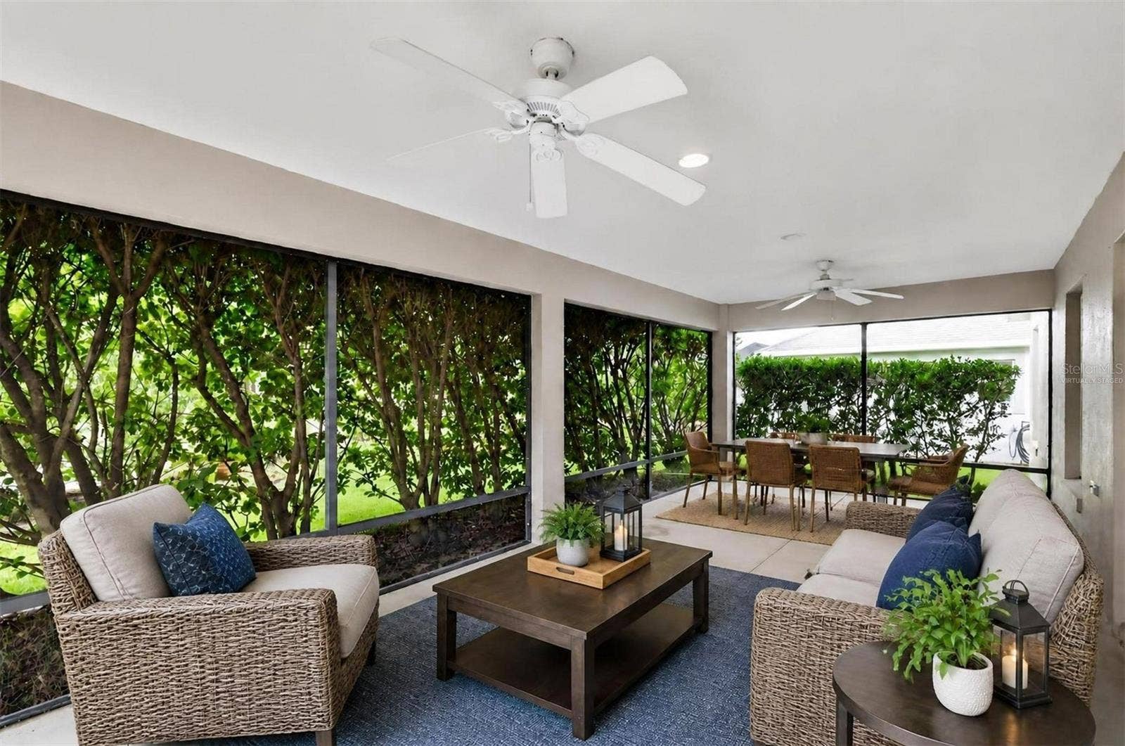Lanai with Mature PRIVACY Landscaping - Virtually Staged