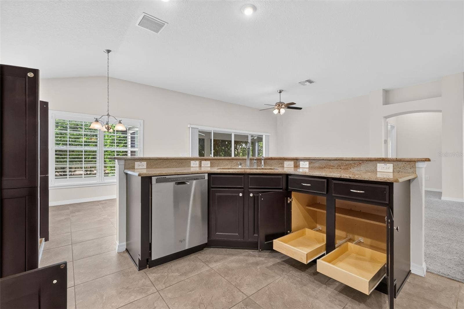 Kitchen with Roll-Out Shelving