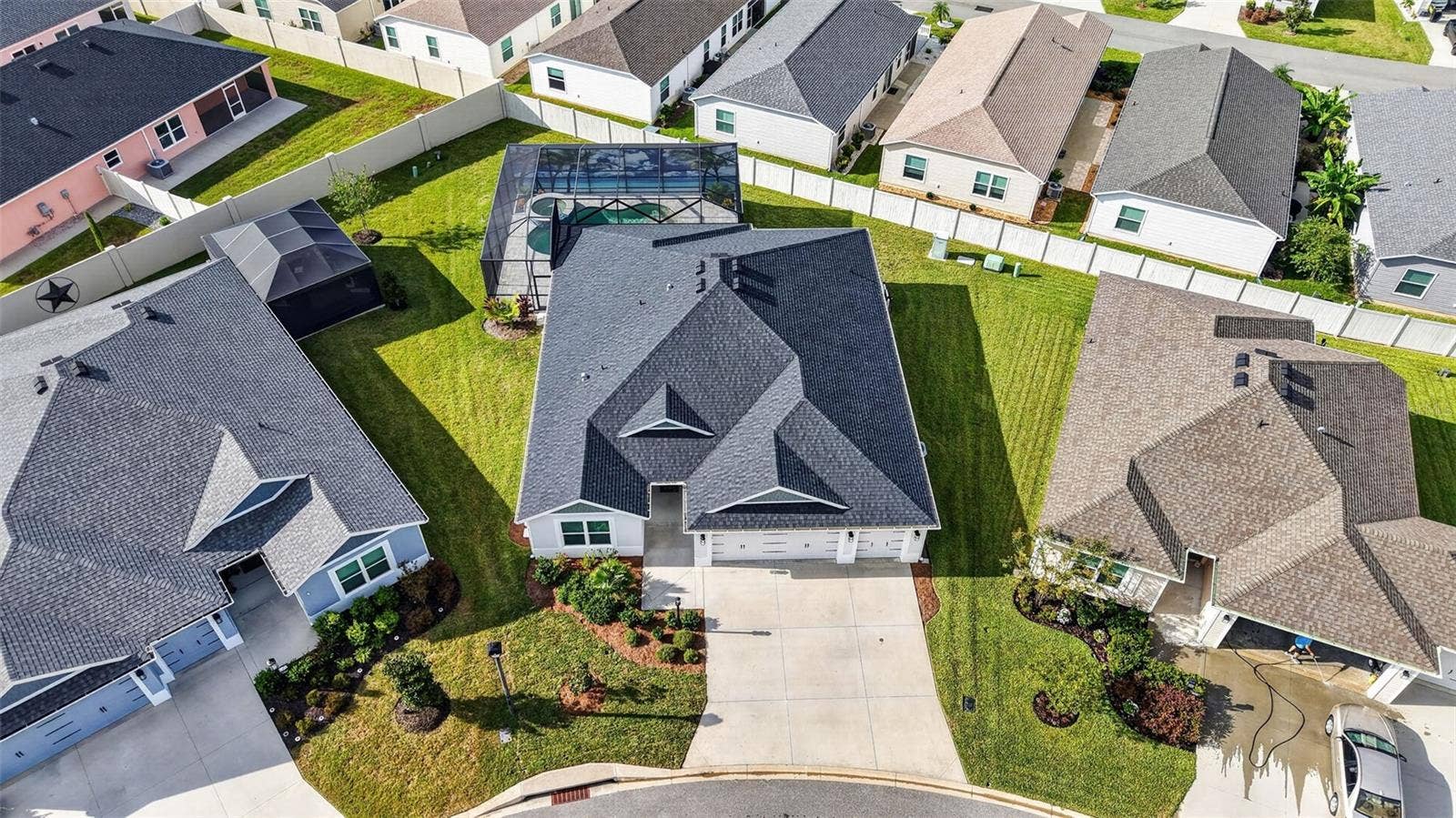 6996 DWIGHT DRIVE, The Villages, FL 34762 Aerial Front Elevation with Spacious, PRIVATE Lot!