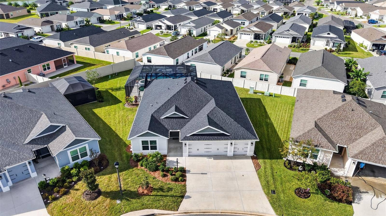6996 DWIGHT DRIVE, The Villages, FL 34762 Aerial Front Elevation with Spacious, PRIVATE Lot!