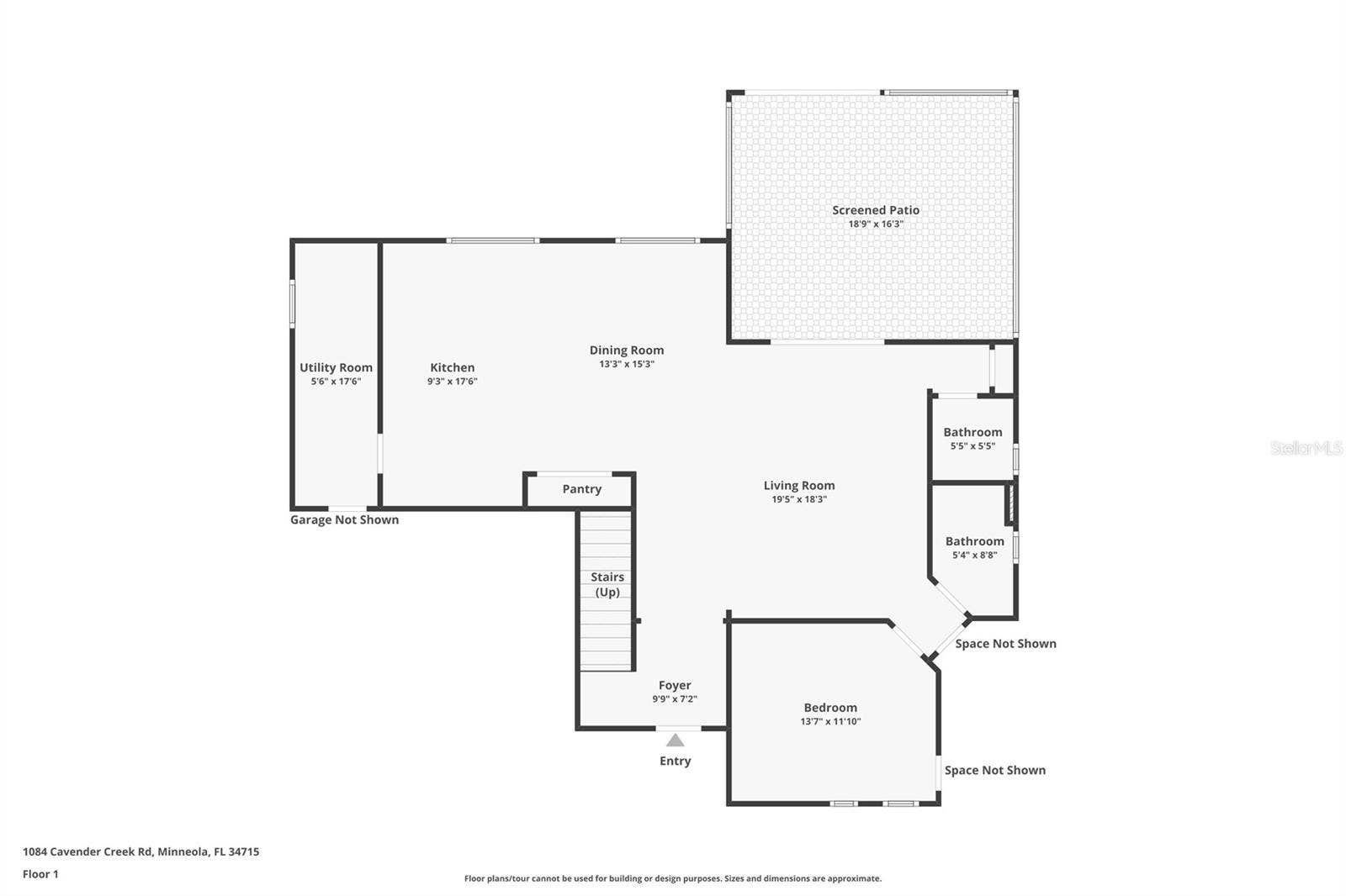 1084 CAVENDER CREEK ROAD, Minneola, FL 34715 Floor Plan - 1st Floor
