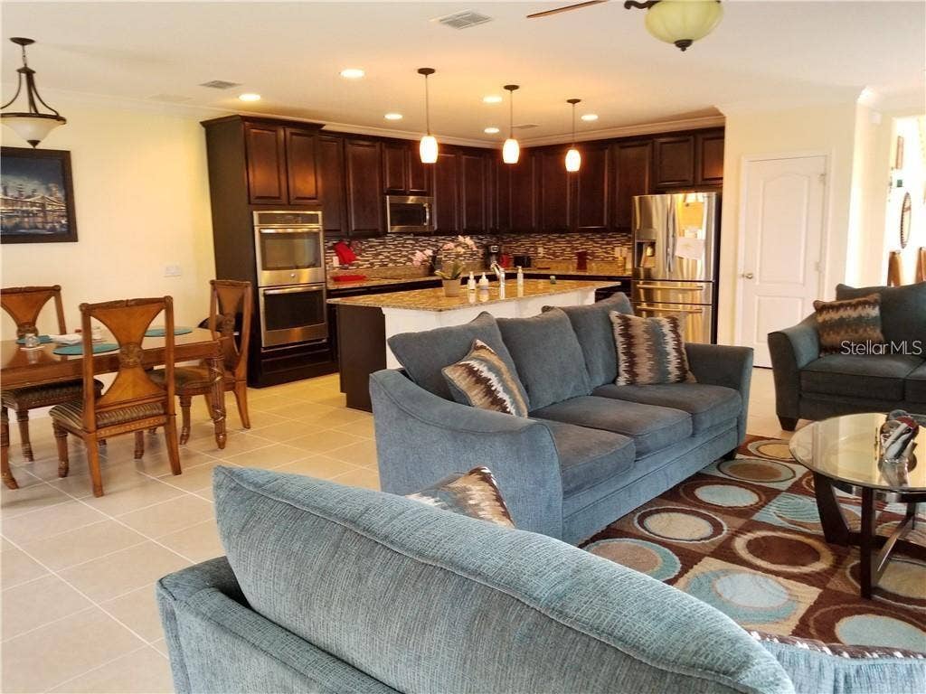 dining, living, kitchen view