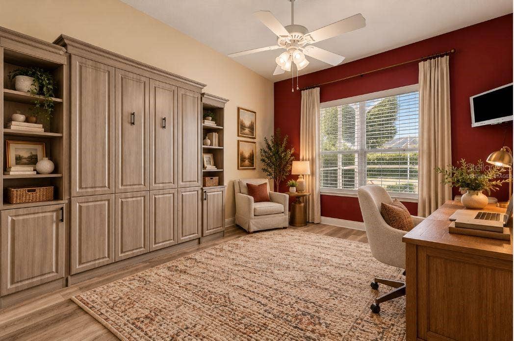 Virtually staged office/guest bedroom