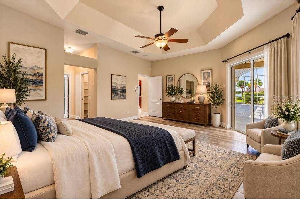 Master bedroom virtually staged.