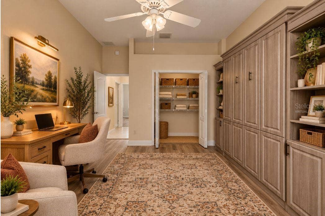Virtually staged office/guest bedroom