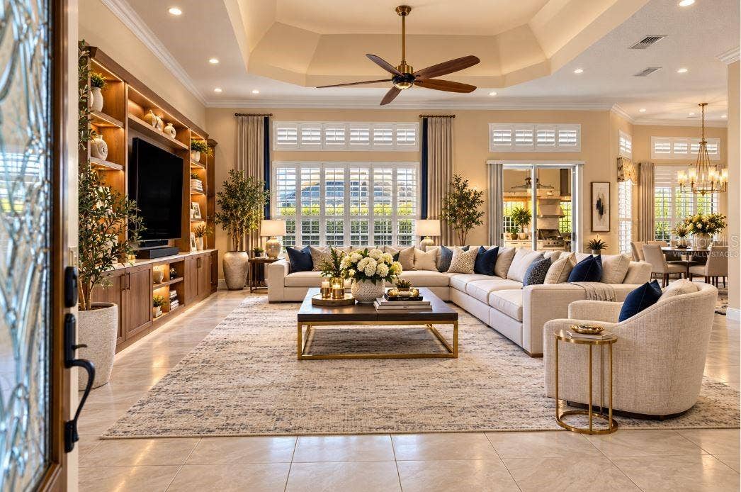 virtually staged foyer.