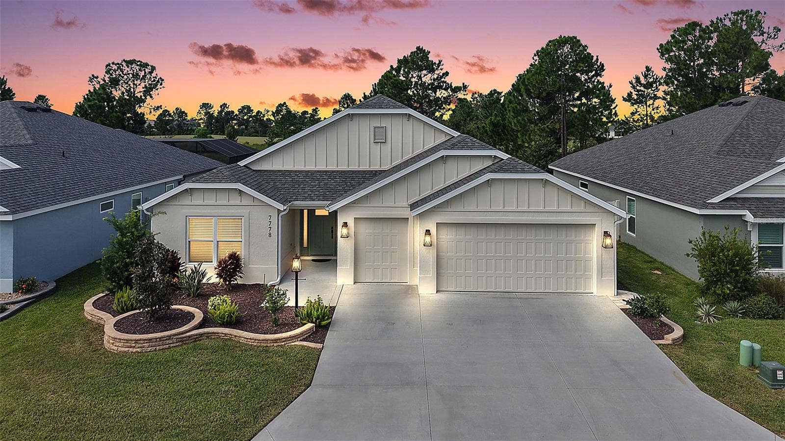 Twilight Front Elevation