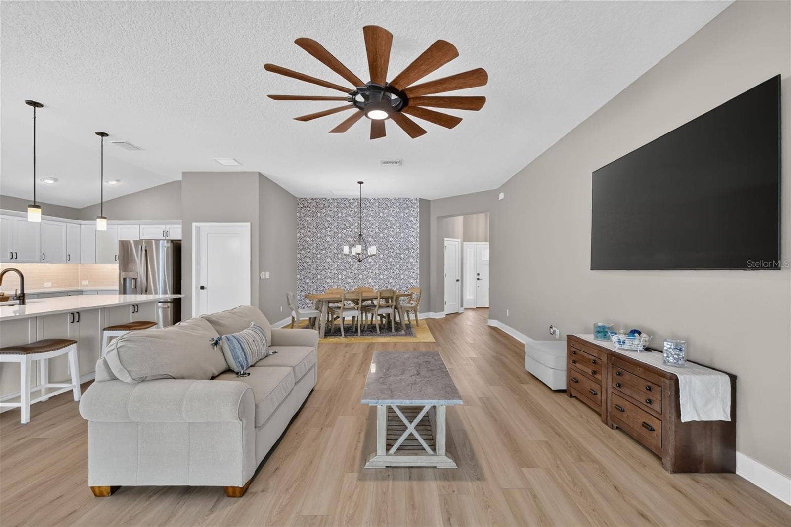 Living, Dining, and Kitchen