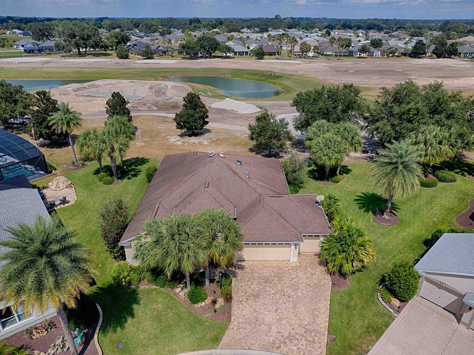 2269 KINCORD COURT, The Villages, FL 32162 Front of home, drone view straight on