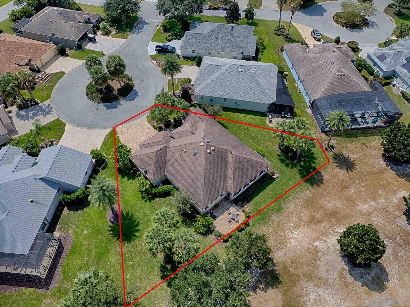 2269 KINCORD COURT, The Villages, FL 32162 Back of home view from Drone