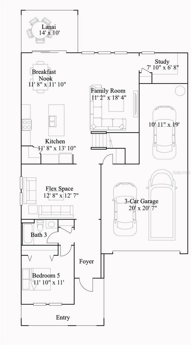 6175 SHAVASANA RD ROAD, Clermont, FL 34714 First level floor plan