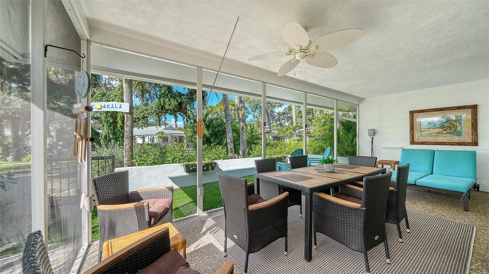 1229 MOONMIST CIRCLE, #P6, Sarasota, FL 34242 Lanai Outdoor Seating with Pool and Garden View