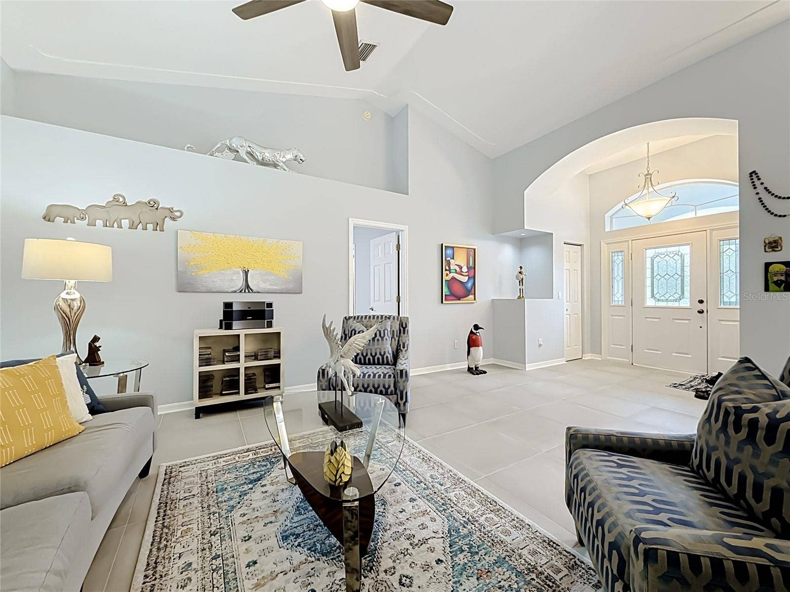 Living Room with Foyer View