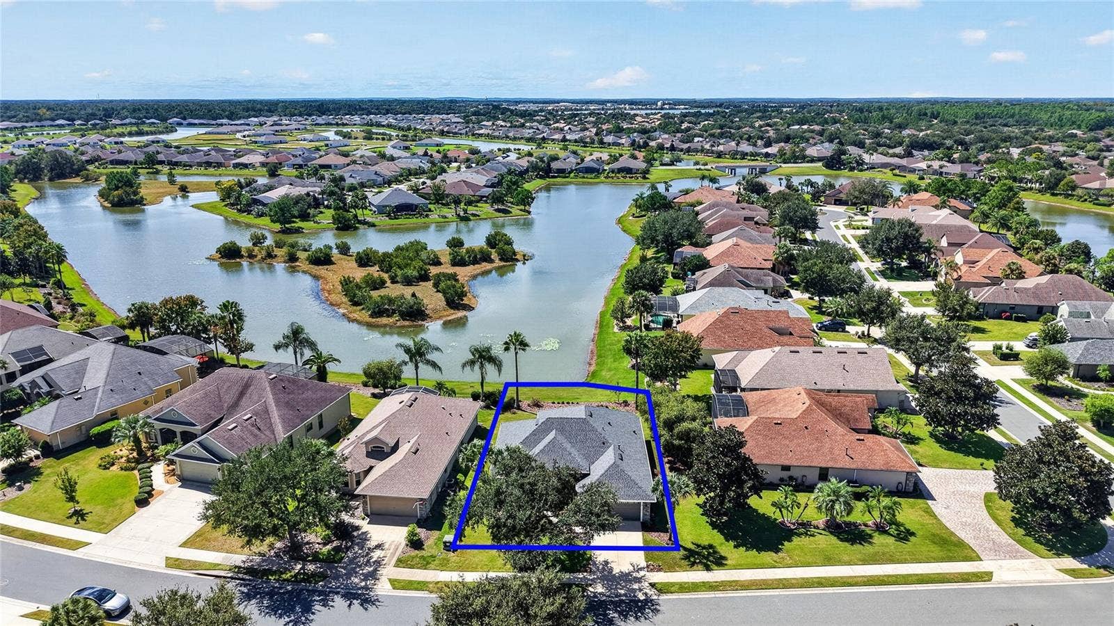 Arial view of property outline.