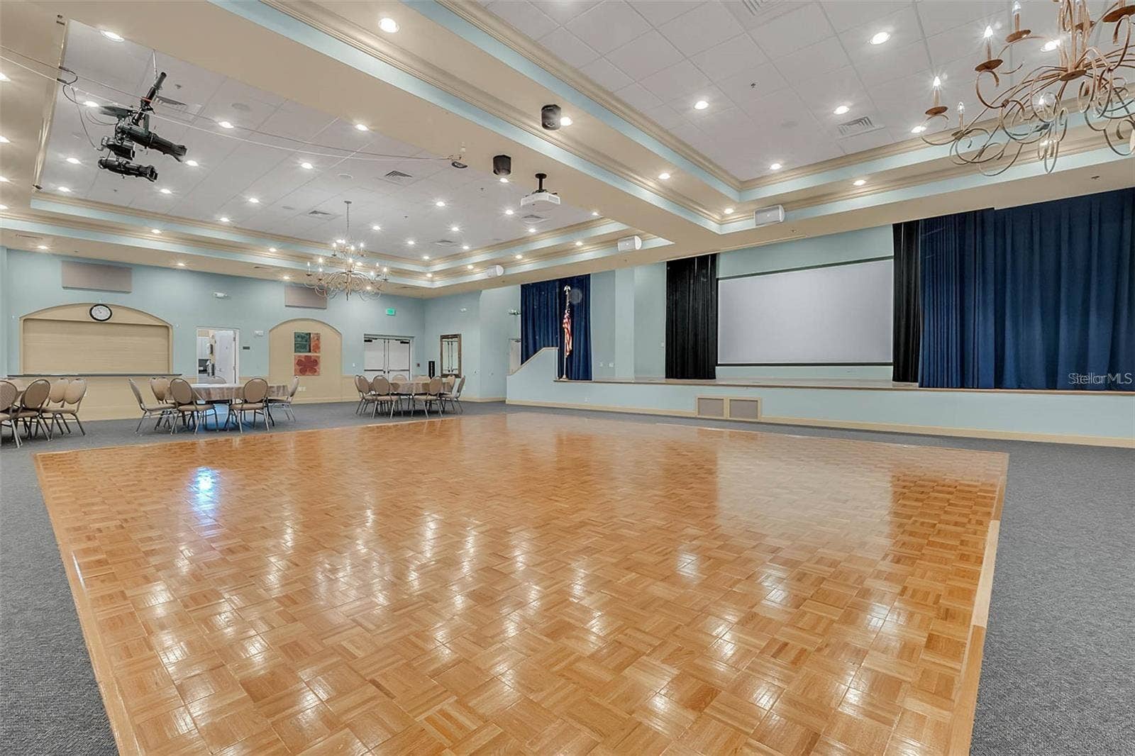 Community Center dance floor and stage