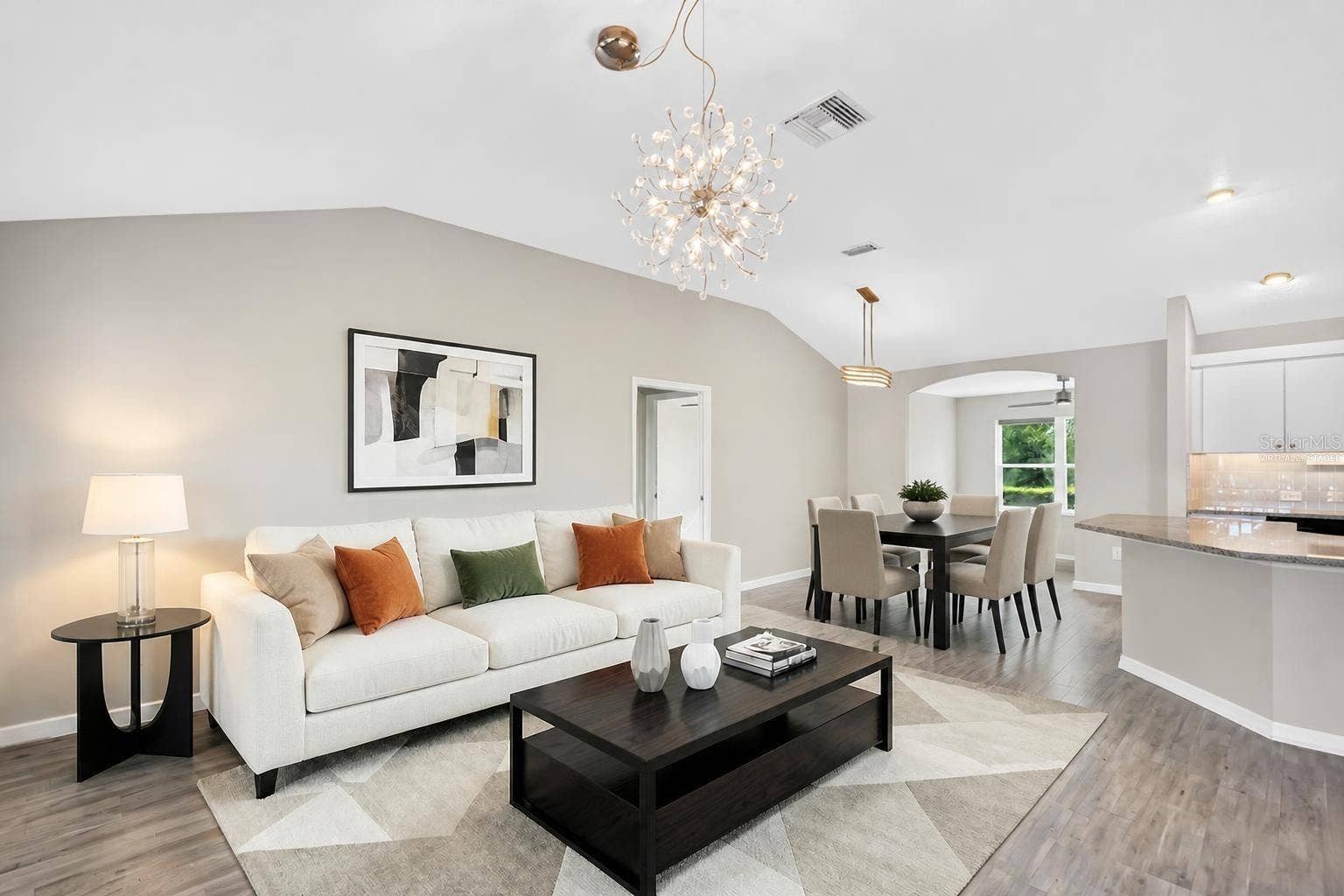 3254 ZIPPERER WAY, The Villages, FL 32163 Living, Dining, and Kitchen-Virtually Staged