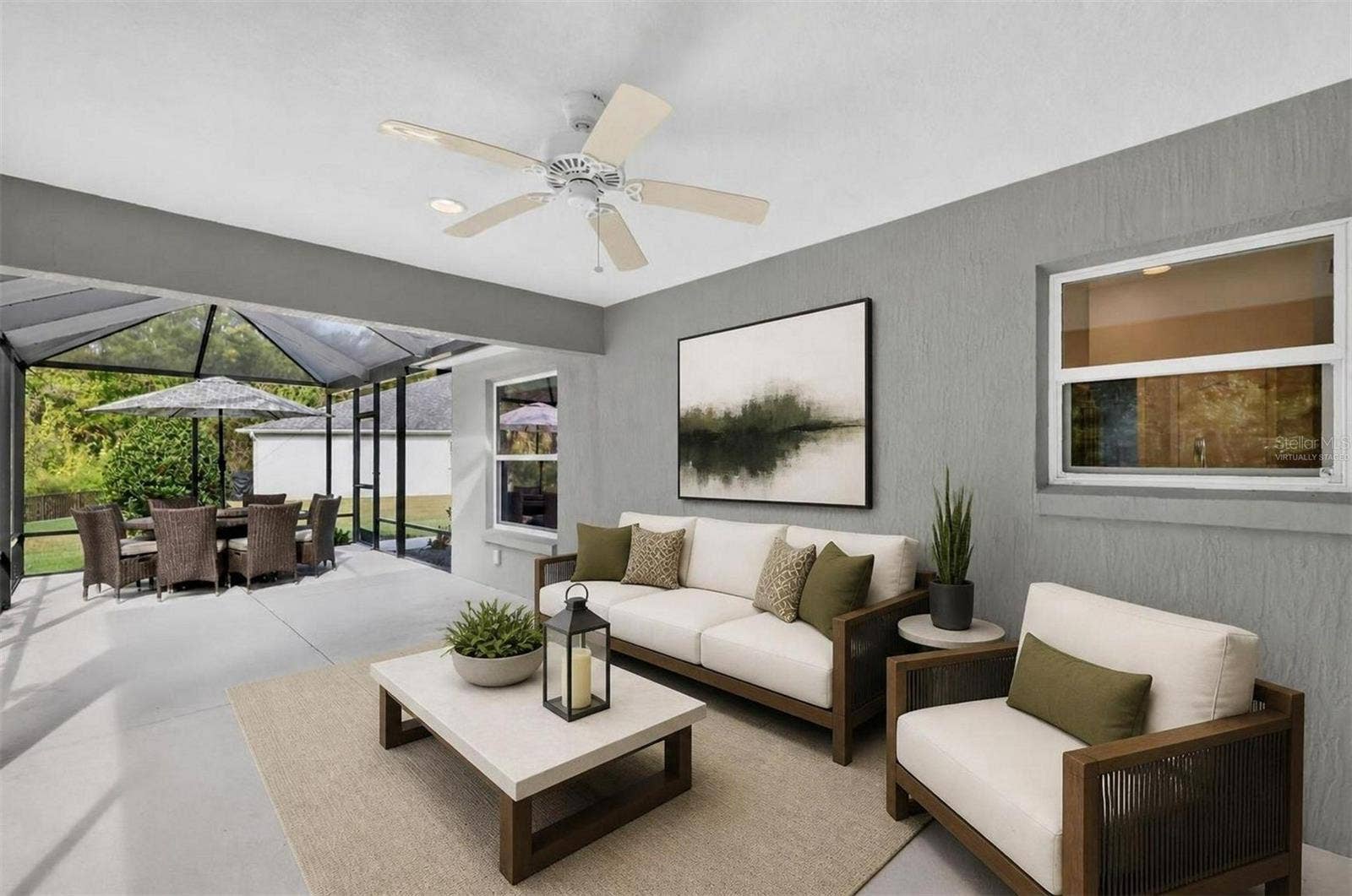 3254 ZIPPERER WAY, The Villages, FL 32163 Expansive Lanai with Extended Birdcage with PRIVATE PRESERVE VIEWS-Virtually Staged