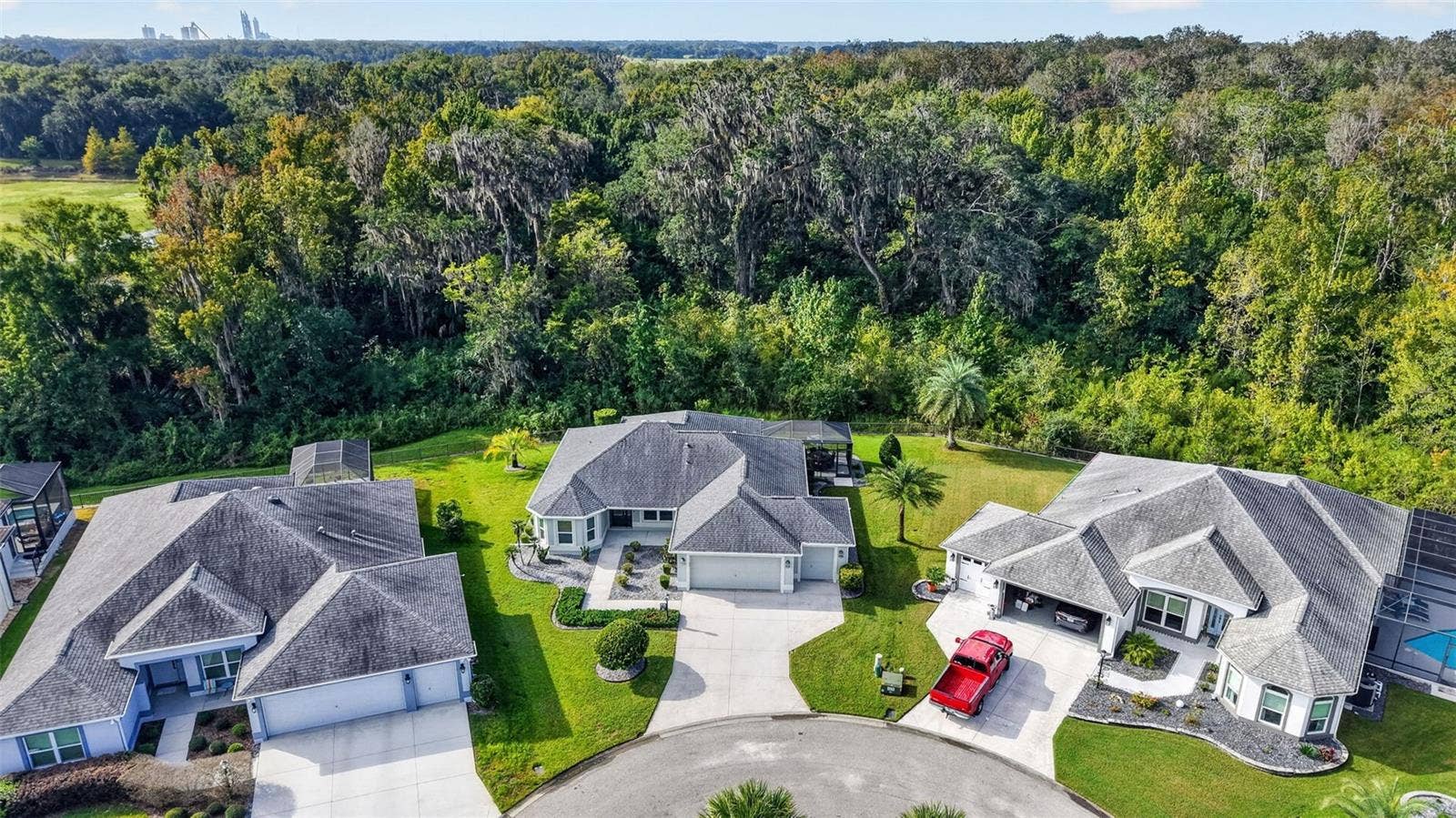 3254 ZIPPERER WAY, The Villages, FL 32163 Aerial Front Elevation with PRESERVE VIEWS