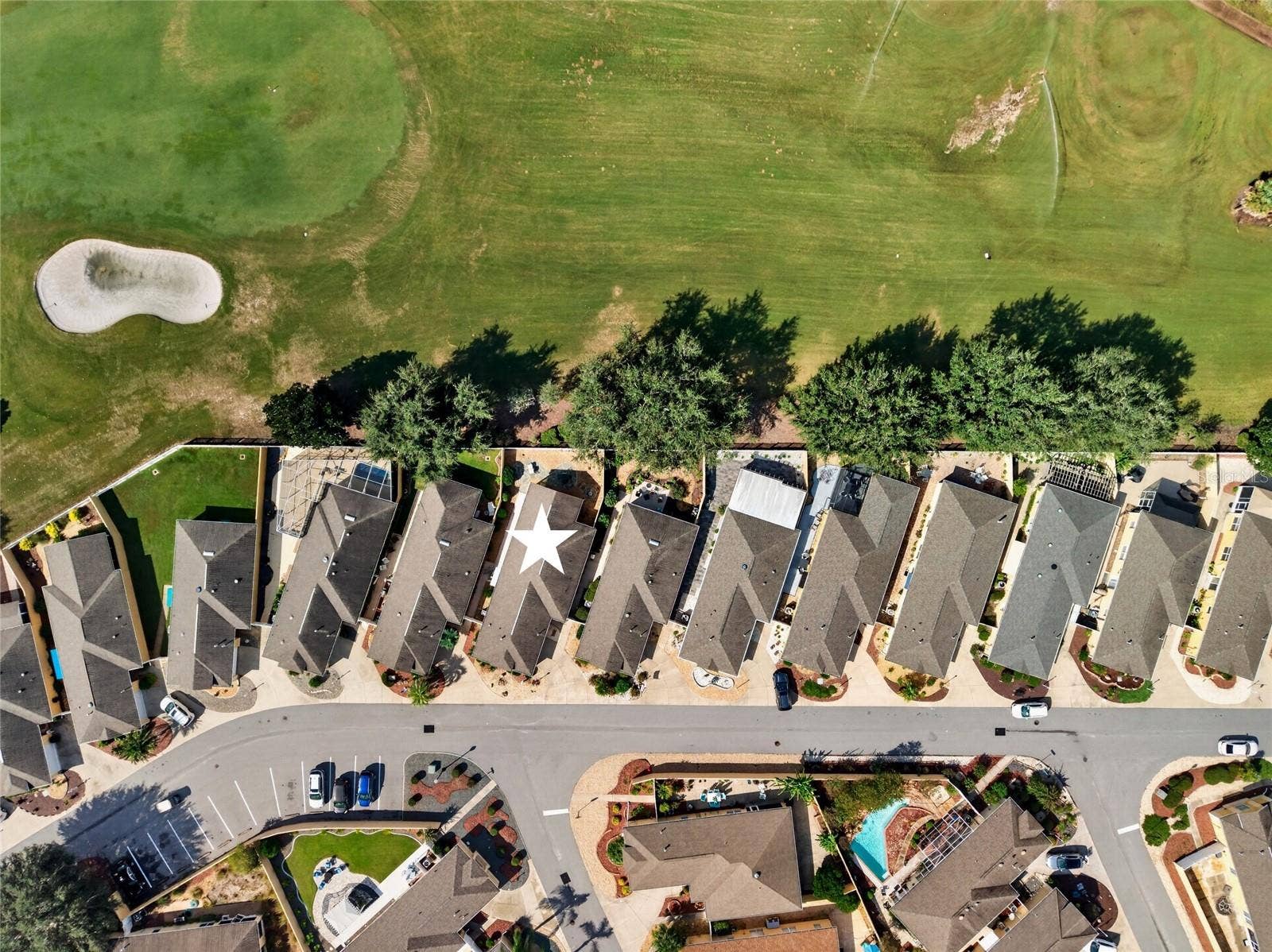 Aerial view of neighborhood