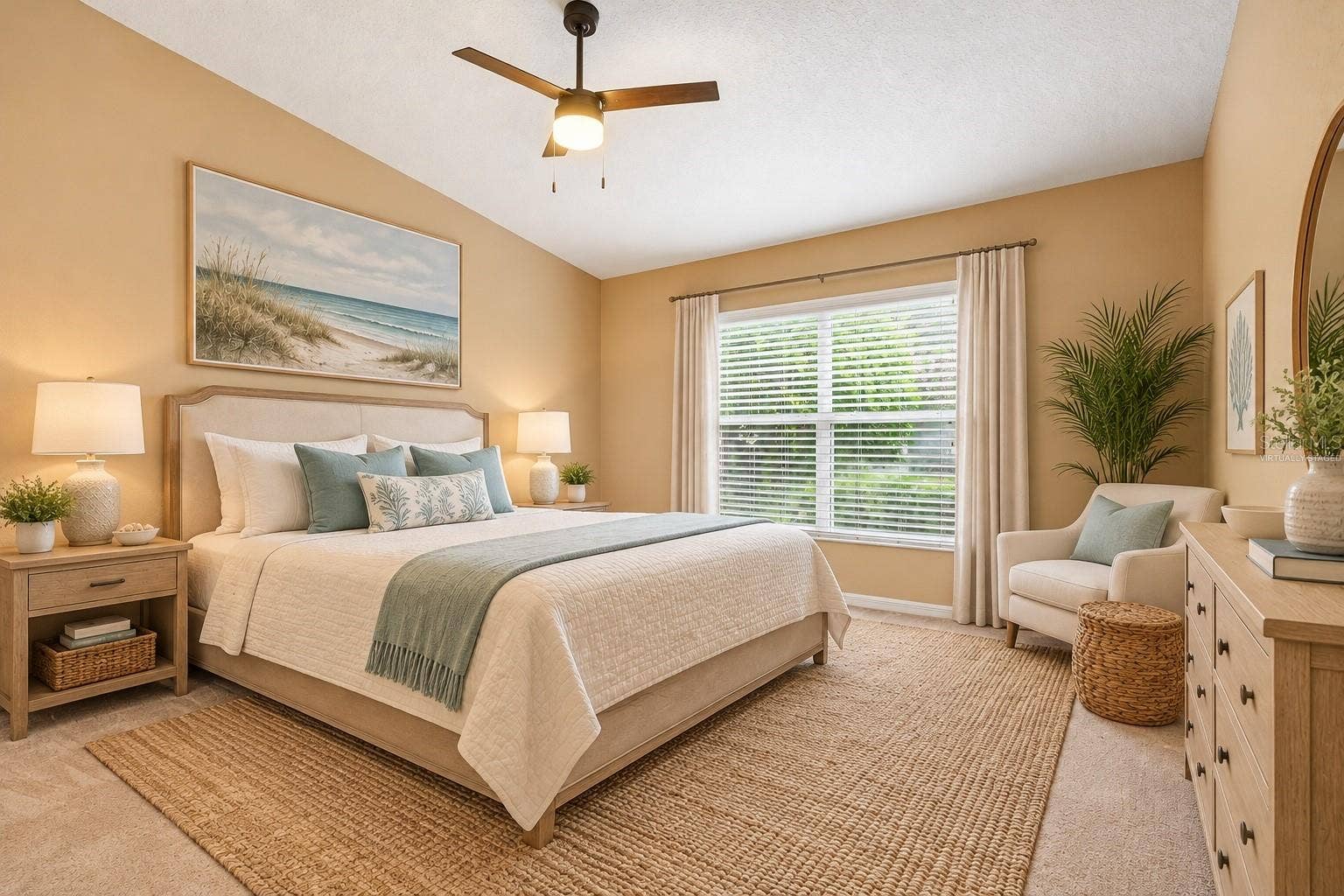 Virtually Staged Primary Bedroom