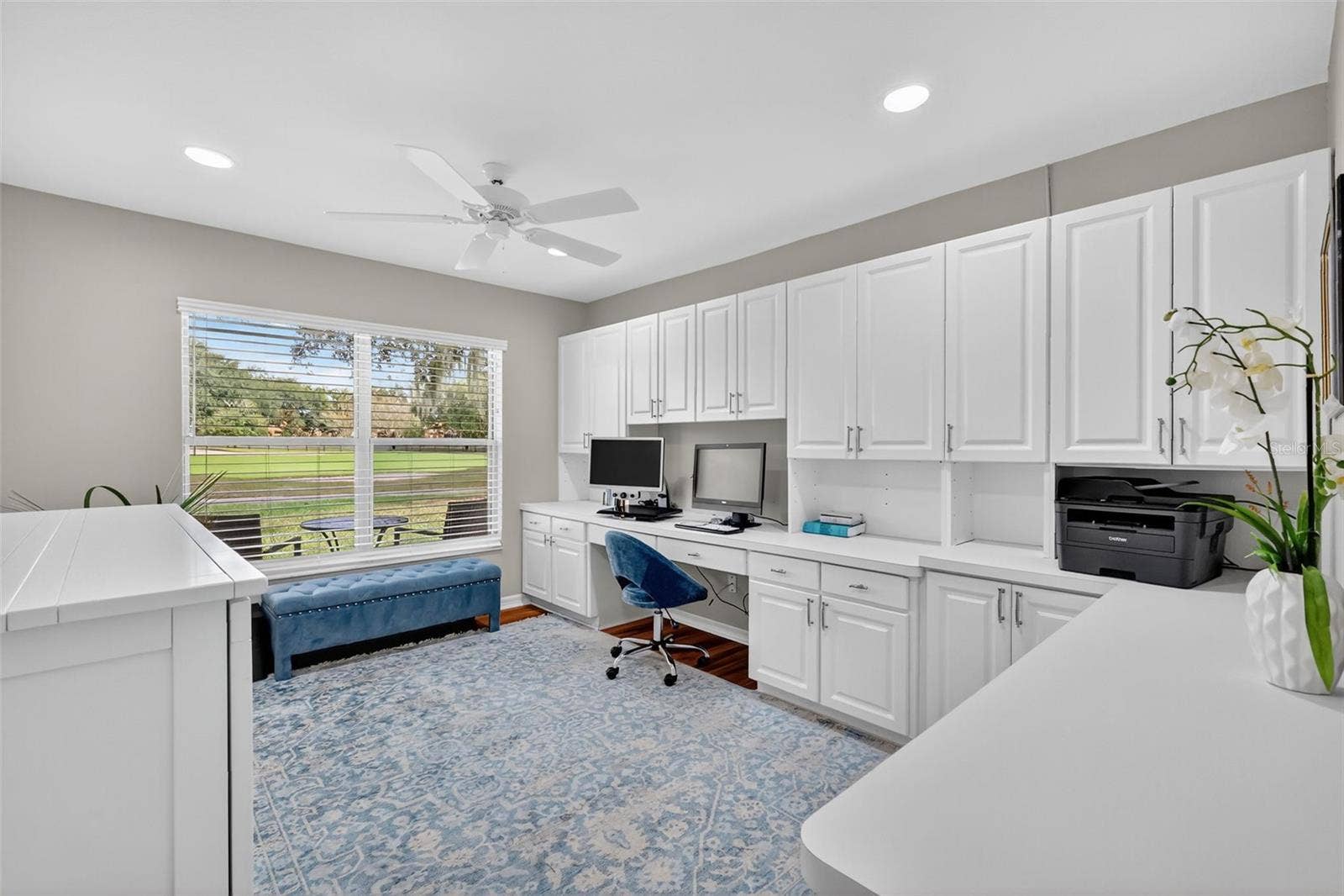 1201 BARCELONA DRIVE, The Villages, FL 32159 Third Bedroom with Custom Cabinetry and Built-In Desk
