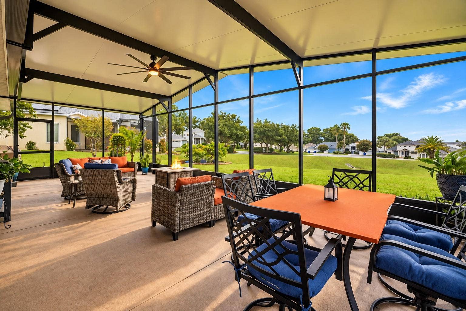 3210 SARATOGA DRIVE, Tavares, FL 32778 An entertainers dream! This expansive screened lanai offers plenty of room to relax, dine, and entertain, with a peek of Little Lake Harris in the distance!