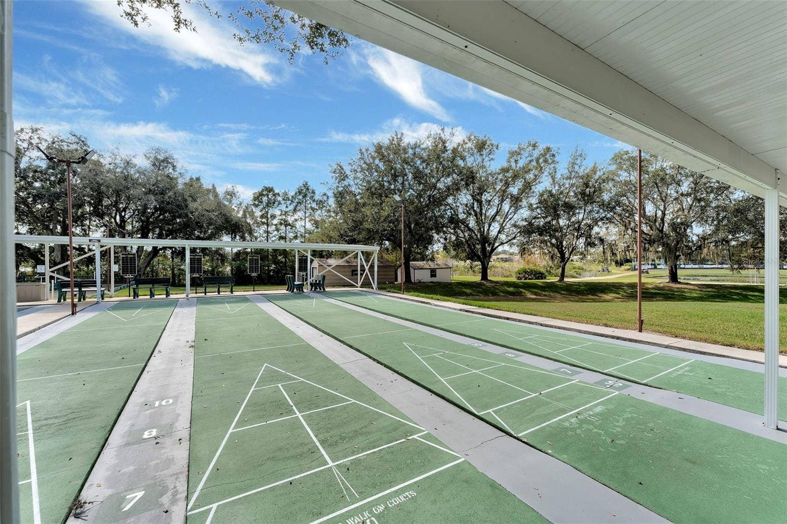 Community amenity: covered shuffleboard courts