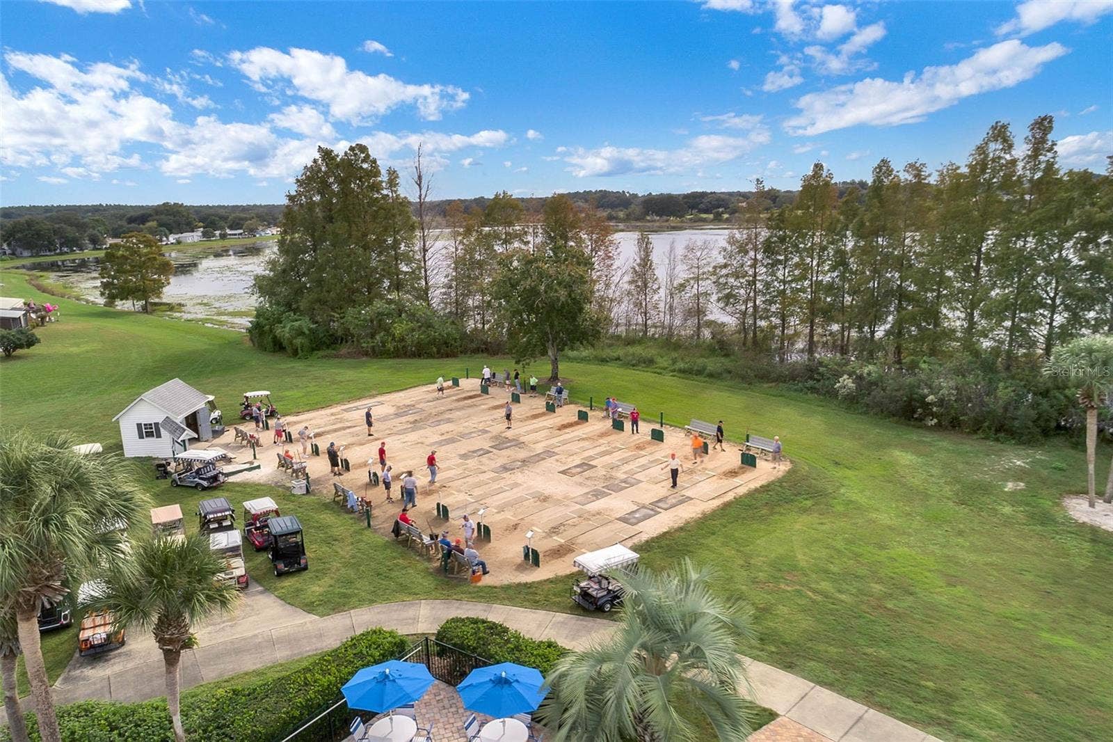 Community amenity: aerial view of the horseshoe pits