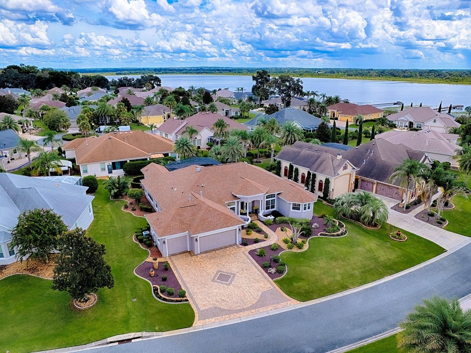1103 MIONA SHORES DRIVE, The Villages, FL 32162 AERIAL VIEW SHOWING LAKE MIONA A FEW BLOCKS AWAY.