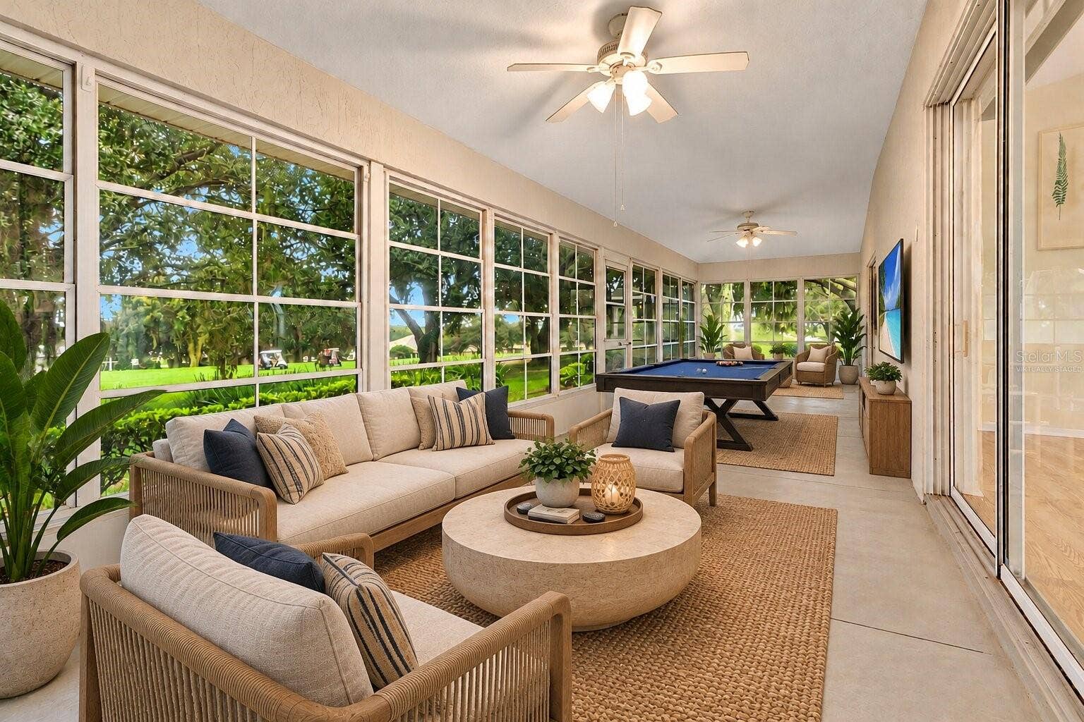 5124 LINKS LANE, Leesburg, FL 34748 Virtually Staged Screened-in Lanai