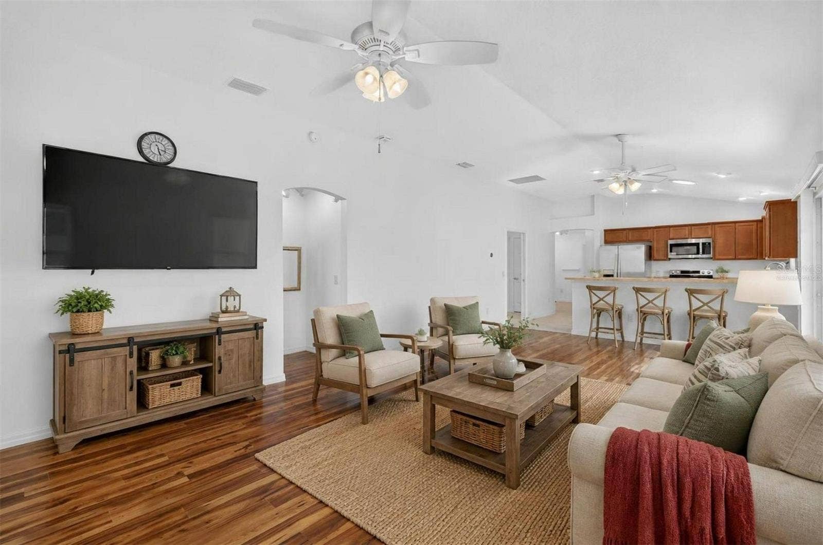 Living, Dining, and Kitchen-Virtually Staged