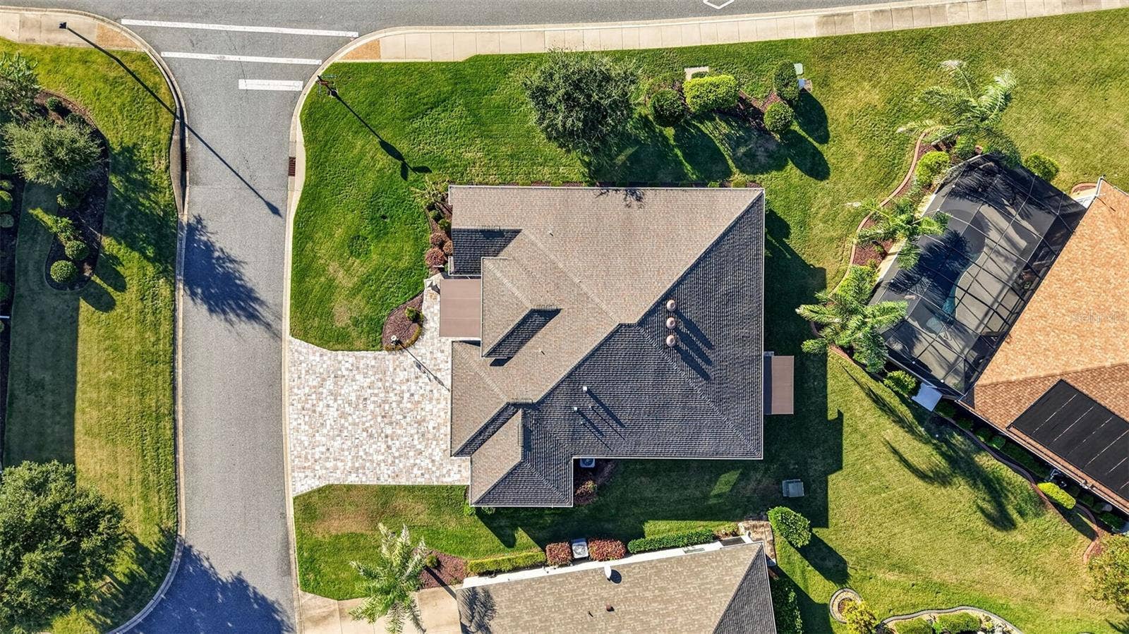 1793 WAX BERRY COURT, The Villages, FL 32163 Aerial Side Elevation with Large Corner Lot