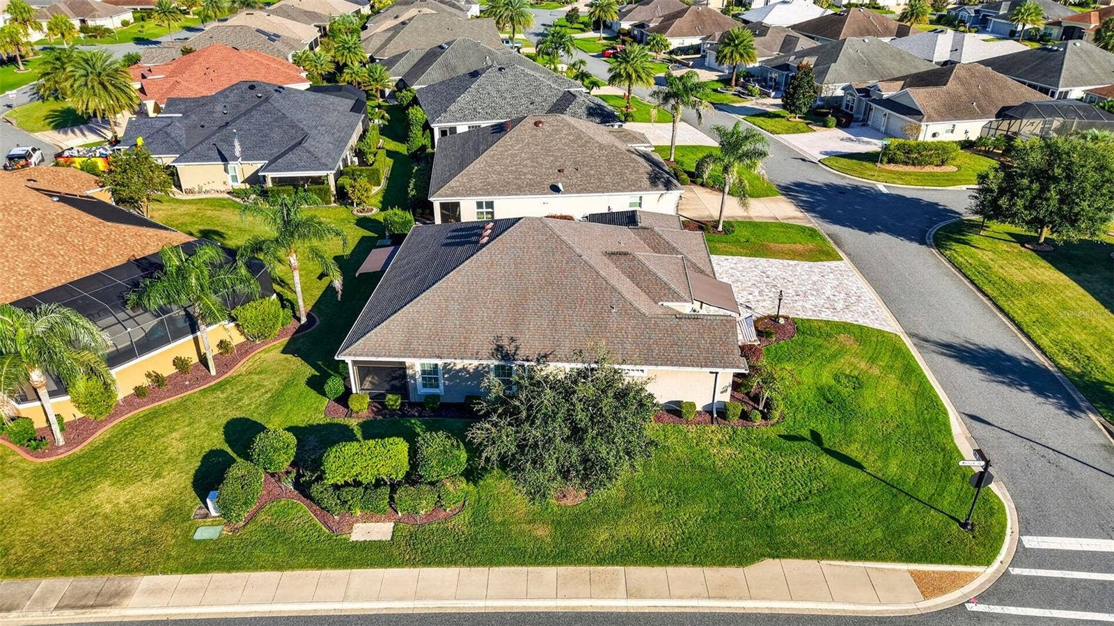 1793 WAX BERRY COURT, The Villages, FL 32163 Aerial Side Elevation with Large Corner Lot