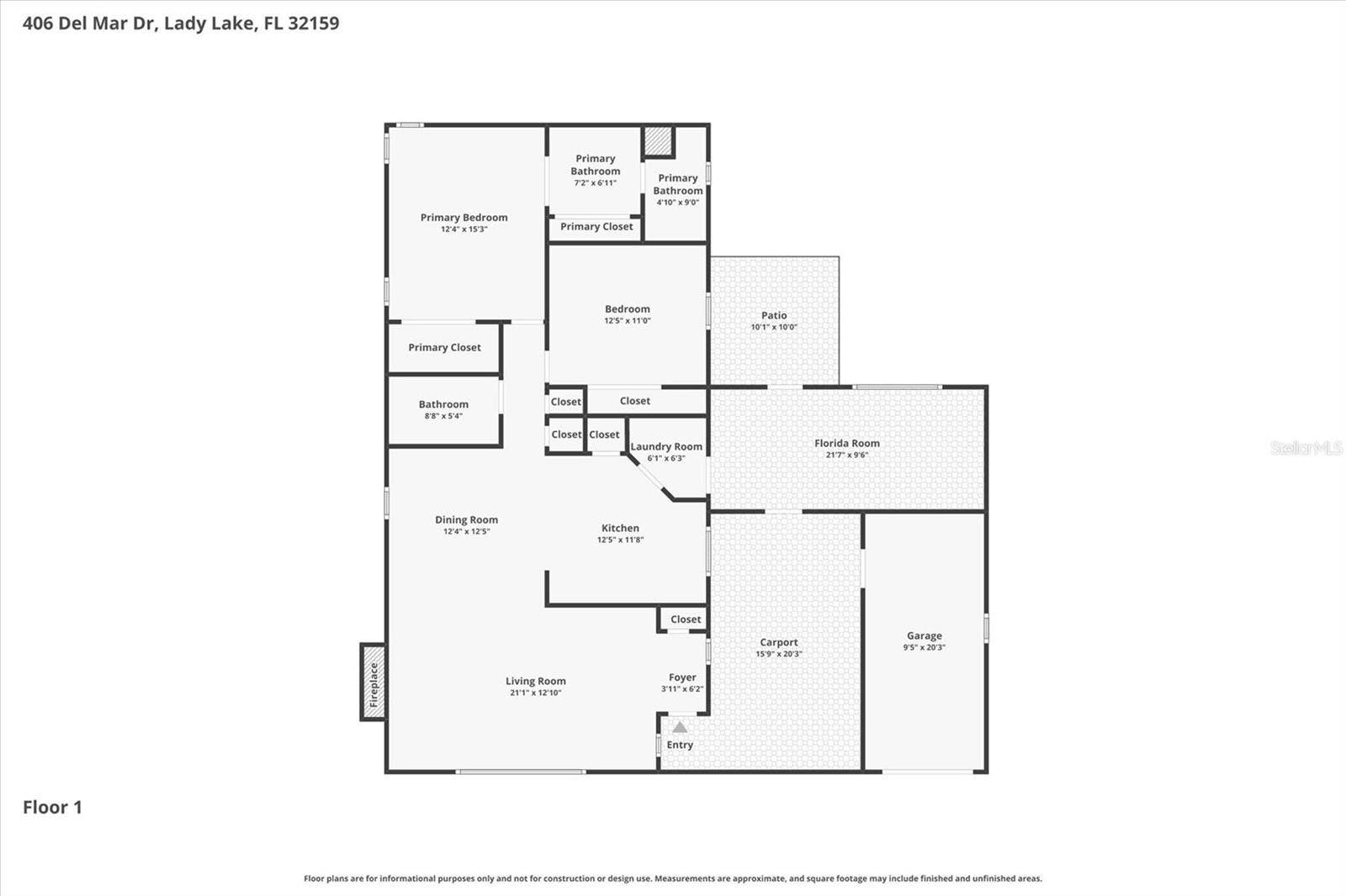 406 DEL MAR DRIVE, Lady Lake, FL 32159 Floor Plan