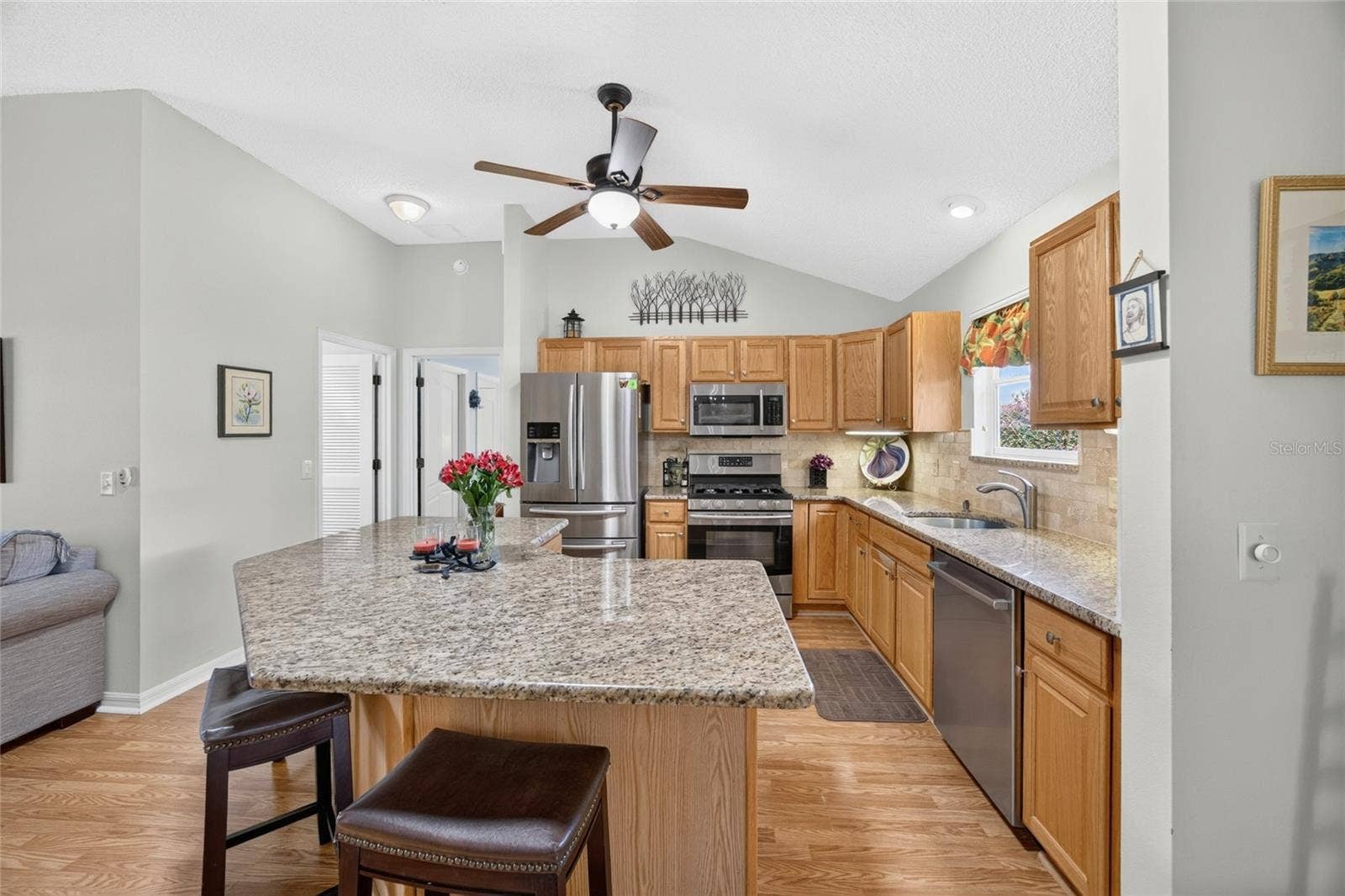 Stainless Appliances & Tiled Backsplash